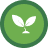 Green circle with white plant icon.